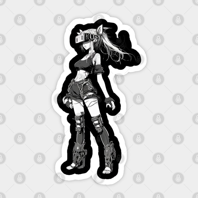 Cyberpunk girl Sticker by feel.digital